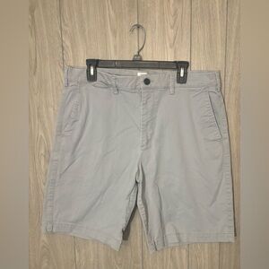 GAP Men's Light Gray Flat Front Chino Shorts